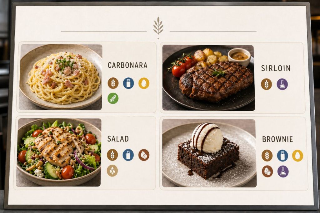 Carta de alérgenos restaurante